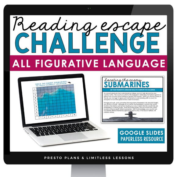 FIGURATIVE LANGUAGE DIGITAL ACTIVITY READING ESCAPE CHALLENGE