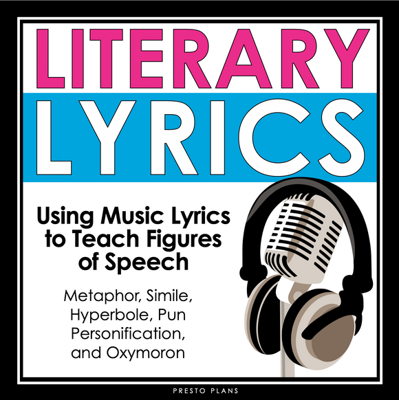 Figurative Language in Song Lyrics Assignment - Music Poetry Activity