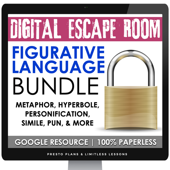 DIGITAL FIGURATIVE LANGUAGE ESCAPE ROOM BUNDLE