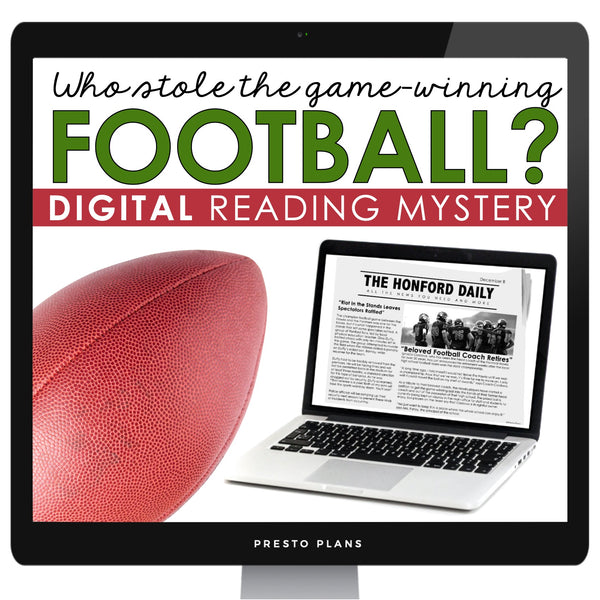 Close Reading Digital Mystery Text Evidence Inference Activity Missing Football