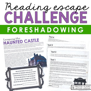 FORESHADOWING ACTIVITY INTERACTIVE READING CHALLENGE ESCAPE