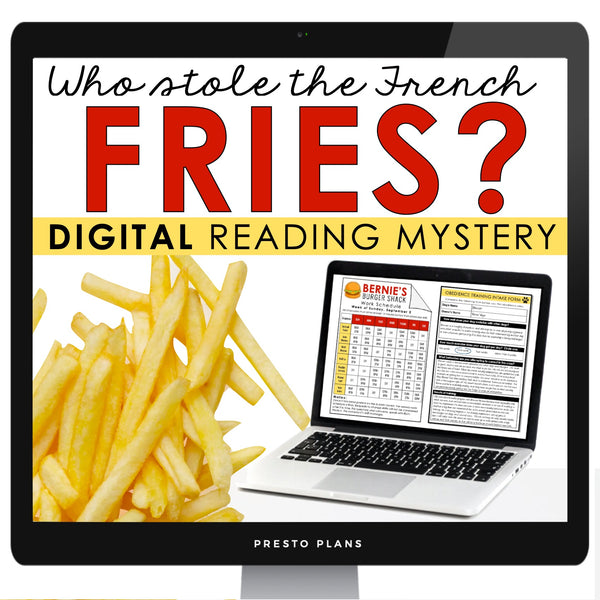 Close Reading Digital Mystery Inference Activity - Who Ate the Fries?