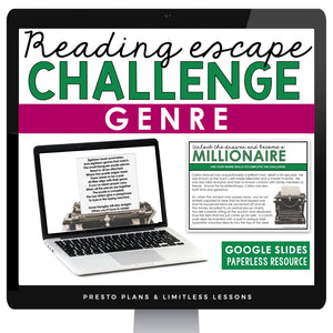 Genres Introduction Presentation & Escape Room Digital Reading Activity