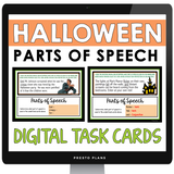 DIGITAL HALLOWEEN PARTS OF SPEECH TASK CARDS ACTIVITY