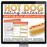 DIGITAL NONFICTION ARTICLE & ACTIVITIES INFORMATIONAL TEXT: HOT DOG COMPETITIONS