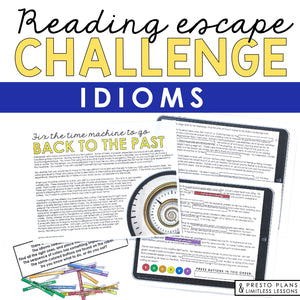 IDIOMS ACTIVITY INTERACTIVE READING CHALLENGE ESCAPE