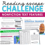NONFICTION TEXT FEATURES ACTIVITY INTERACTIVE READING CHALLENGE ESCAPE