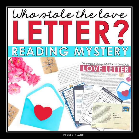 Valentine's Day Close Reading Mystery Inference Activity - Stolen Love Letter