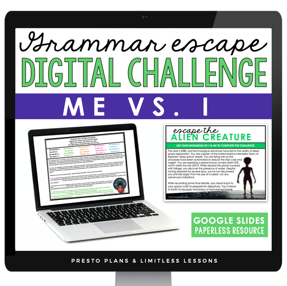 USING ME AND I GRAMMAR ACTIVITY DIGITAL GOOGLE ESCAPE CHALLENGE