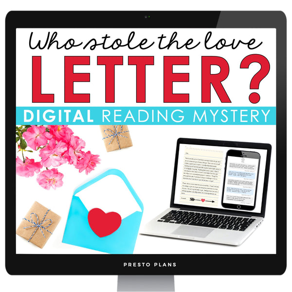 Valentine's Day Close Reading Mystery Digital Activity - Stolen Love Letter