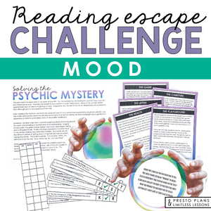Mood Literary Device Presentation and Fiction Escape Room Reading Activity