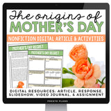 DIGITAL NONFICTION ARTICLE & ACTIVITIES INFORMATIONAL TEXT: MOTHER’S DAY REGRET