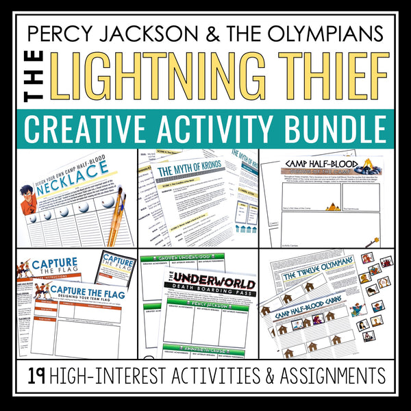 Percy Jackson and The Olympians The Lightning Thief Creative Novel Activities