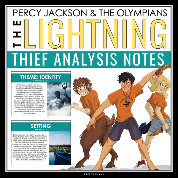 Percy Jackson and the Olympians The Lightning Thief Analysis Notes Presentation
