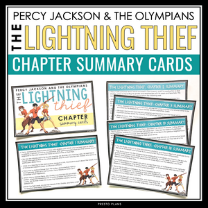 Percy Jackson and the Olympians The Lightning Thief Novel Chapter Summary Cards