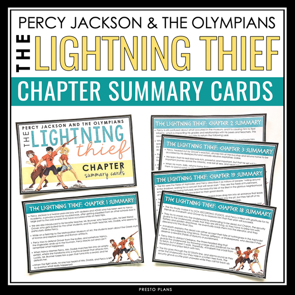 PERCY JACKSON AND THE OLYMPIANS THE LIGHTNING THIEF CHAPTER SUMMARY CARDS