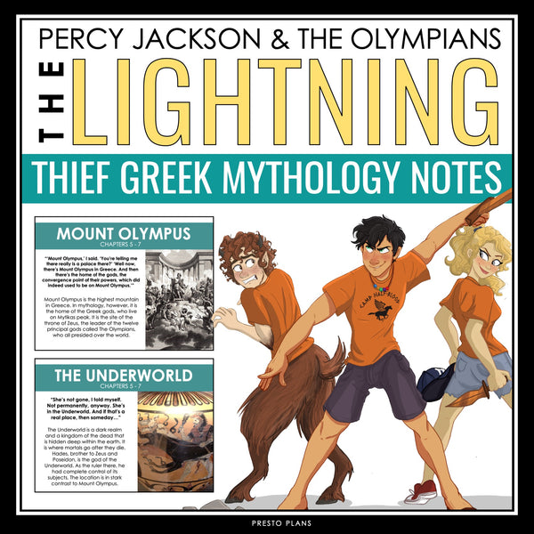Percy Jackson and the Olympians The Lightning Thief Greek Mythology Notes