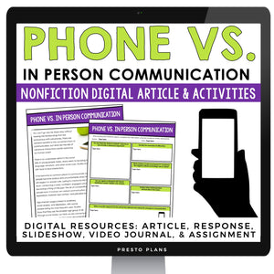 DIGITAL NONFICTION ARTICLE & ACTIVITIES INFORMATIONAL TEXT: COMMUNICATION
