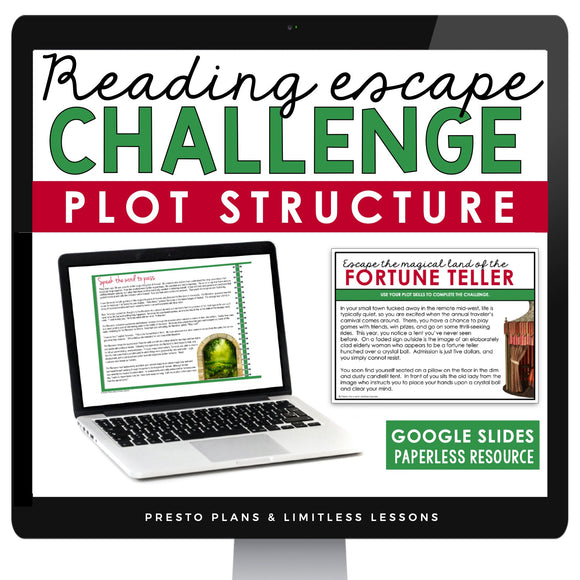 PLOT STRUCTURE DIGITAL ACTIVITY READING ESCAPE CHALLENGE