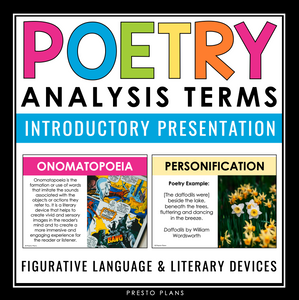 Poetry Terms Figurative Language Introduction Presentation for Literary Terms