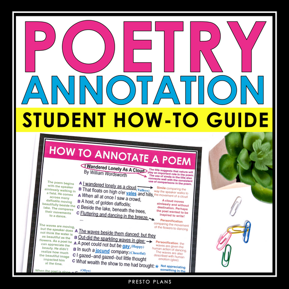 Sample Poem Annotation Poetry Annotation - How to Annotate a Poem Guide Instructions & Assign ...