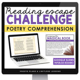 Poetry Reading Comprehension Slides & Digital Escape Room Reading Activity