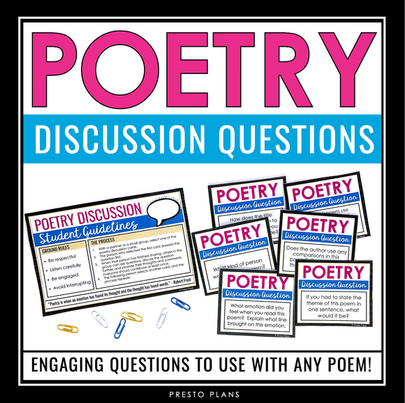 Poetry Discussion Questions - Analysis and Response Questions for Poems