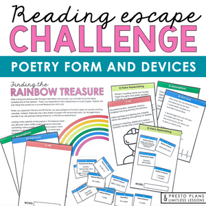 POETRY FORM / DEVICES ACTIVITY INTERACTIVE READING CHALLENGE ESCAPE