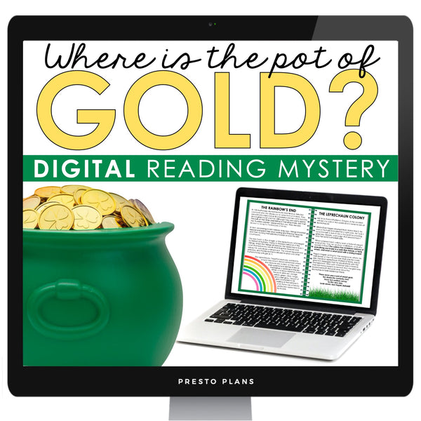 St. Patrick's Day Close Reading Mystery Digital Activity - Leprechaun's Gold