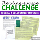 PROBLEM AND SOLUTION ACTIVITY INTERACTIVE READING CHALLENGE ESCAPE
