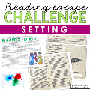 Setting of a Story Presentation & Story Element Escape Room Reading Activity