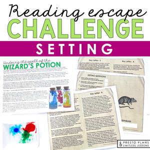 SETTING ACTIVITY INTERACTIVE READING CHALLENGE ESCAPE