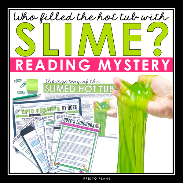 Close Reading Mystery Text Evidence Inference Activity - Slime in the Hot Tub