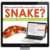 CLOSE READING DIGITAL INFERENCE MYSTERY: WHO PUT THE SNAKE IN THE SUMMER CAMP BED?