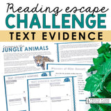 TEXT EVIDENCE ACTIVITY INTERACTIVE READING CHALLENGE ESCAPE