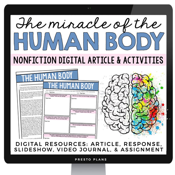 DIGITAL NONFICTION ARTICLE & ACTIVITIES INFORMATIONAL TEXT: THE HUMAN BODY