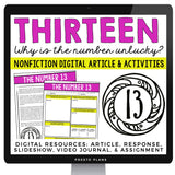 DIGITAL NONFICTION ARTICLE AND ACTIVITIES INFORMATIONAL TEXT: THE NUMBER 13