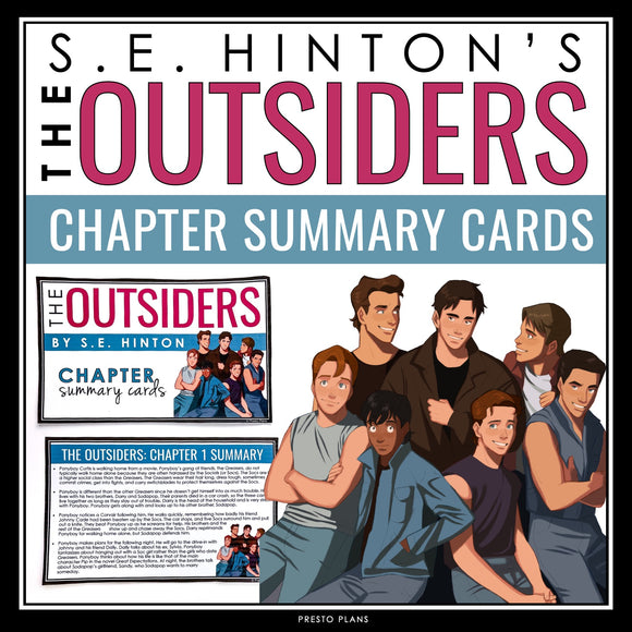 The Outsiders Chapter Summaries - Plot Summary Cards for S.E. Hinton's Novel