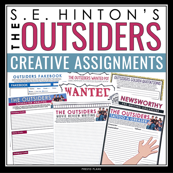 The Outsiders Assignments Bundle - Creative Response and Analysis of the Novel