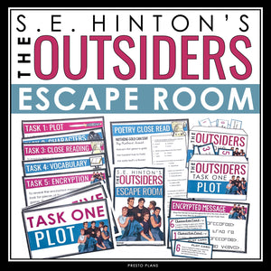 The Outsiders Escape Room Activity - Breakout Review for S.E. Hinton's Novel
