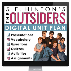 The Outsiders Unit Plan - S.E. Hinton Novel Study Reading Unit - Digital Version