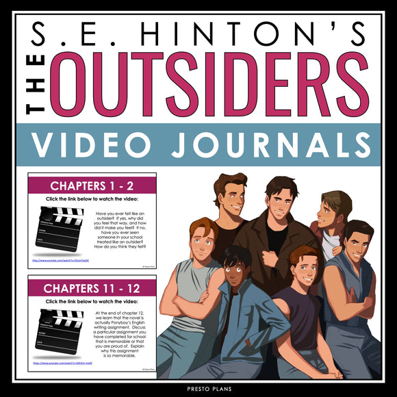The Outsiders Writing Prompts - Video Clips and Journal Writing