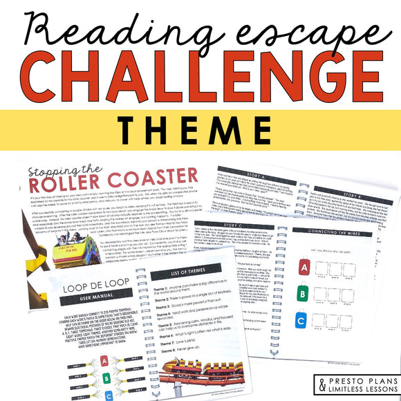 THEME ACTIVITY INTERACTIVE READING CHALLENGE ESCAPE