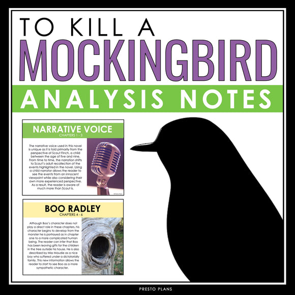 To Kill a Mockingbird Analysis Notes - Presentation Analyzing Literary Devices