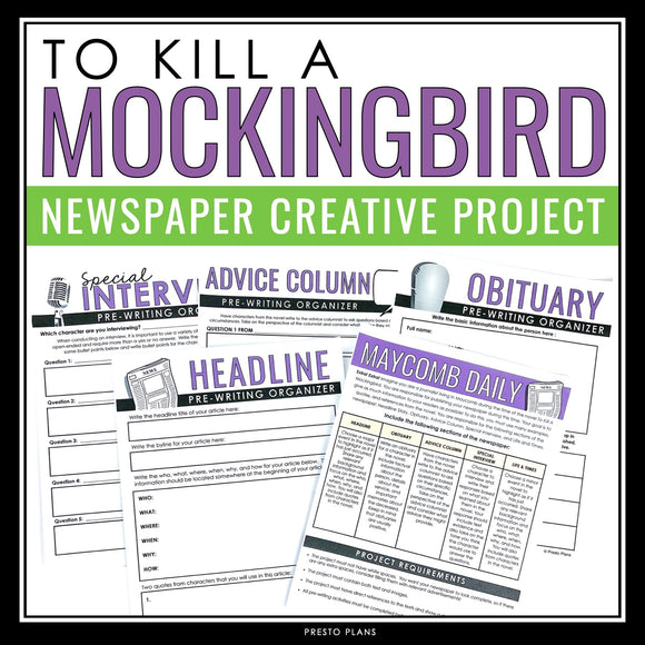 To Kill a Mockingbird Project - Newspaper Final Assignment for Harper Lee Novel