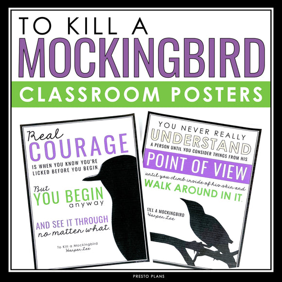 To Kill a Mockingbird Posters - Novel Quote Posters for Classroom Bulletin Board