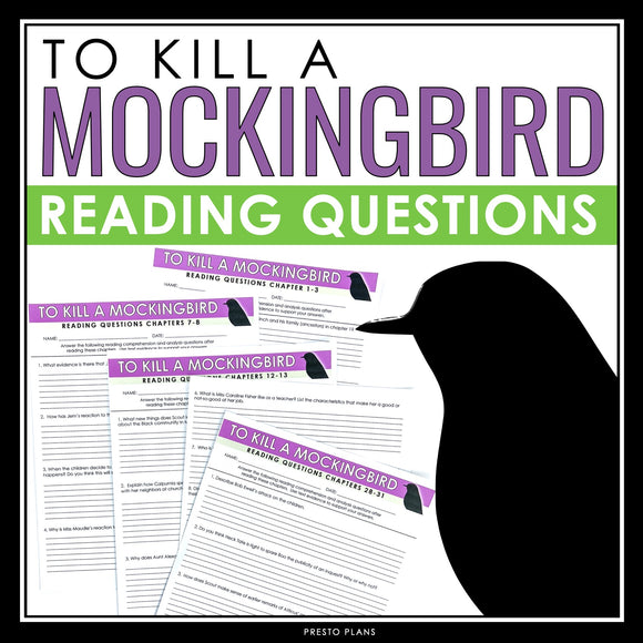 To Kill a Mockingbird Questions - Comprehension and Analysis Reading Questions