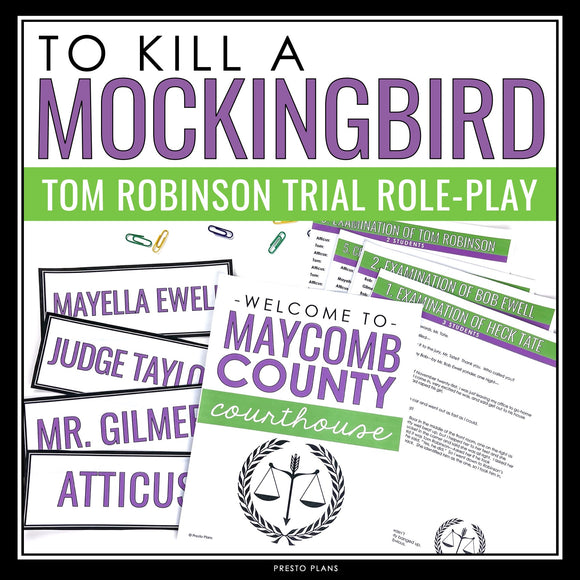 To Kill a Mockingbird Activity - Tom Robinson's Trial Role Play Harper Lee Novel