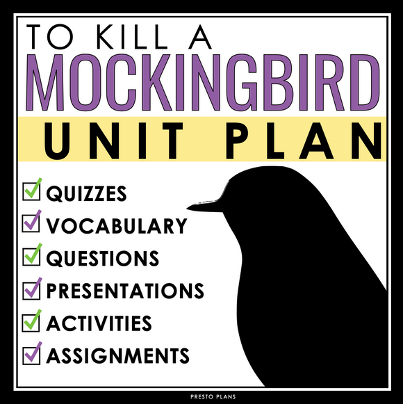 To Kill a Mockingbird Unit Plan - Harper Lee Novel Study Reading Unit