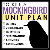 To Kill a Mockingbird Unit Plan - Harper Lee Novel Study Reading Unit